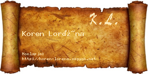 Koren Loréna névjegykártya